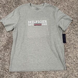 Tommy Hilfiger Gray Short Sleeve Tee with Signature Red, White & Navy Accent